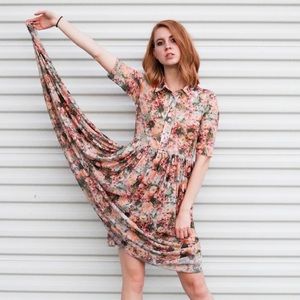 Urban Outfitters Vintage Inspired Button-up Floral Dress
